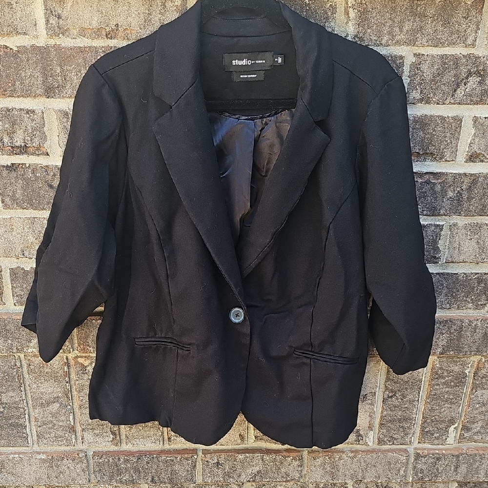 Studio By Torrid Women's Black Ponte Blazer Jacket Size 3